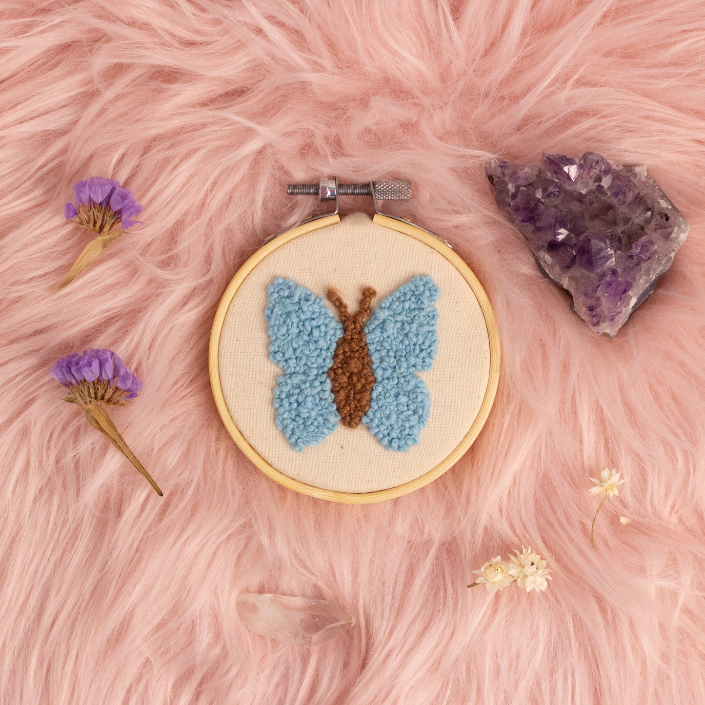 Butterfly French Knot Embroidery Hoop 🦋✨