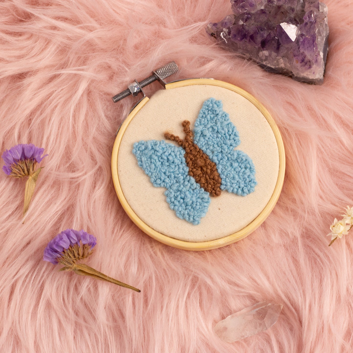 Butterfly French Knot Embroidery Hoop 🦋✨