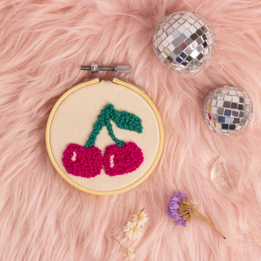 Cherry French Knot Embroidery Hoop 🍒✨