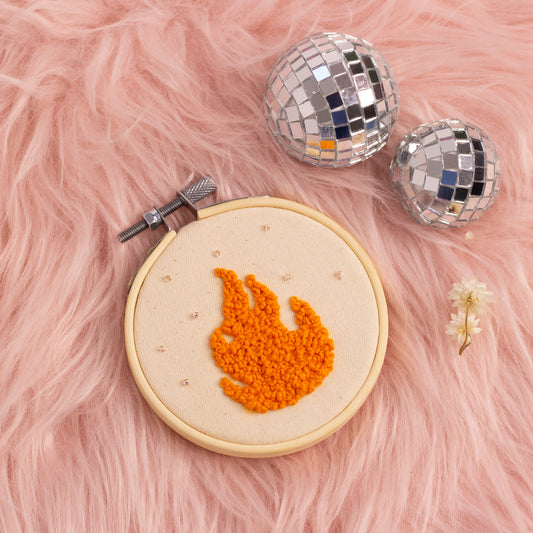 Flame French Knot Embroidery Hoop 🔥✨