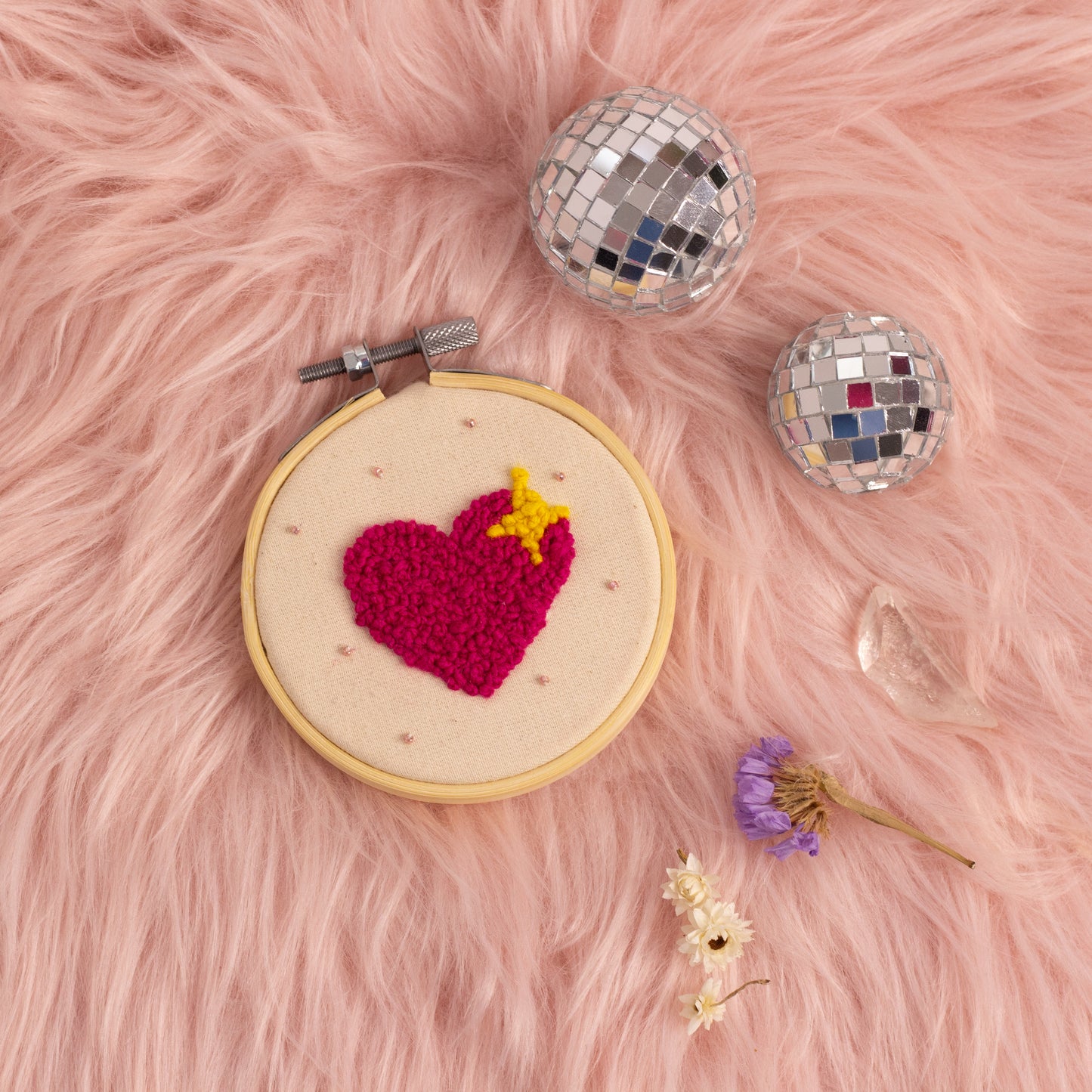 Heart French Knot Embroidery Hoop 💖✨