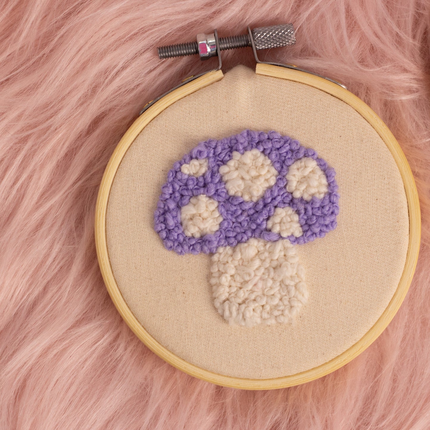 Mushroom French Knot Embroidery Hoop 🍄✨