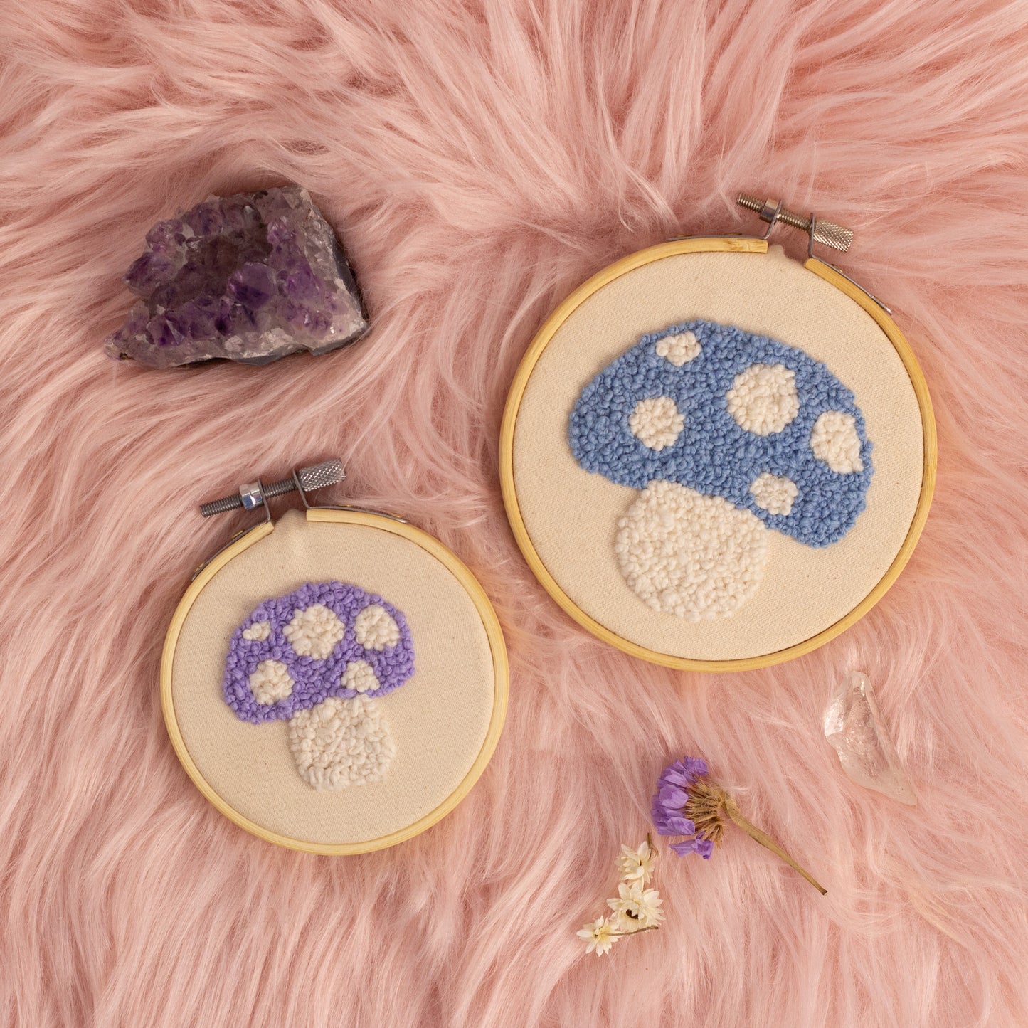 Mushroom French Knot Embroidery Hoop 🍄✨