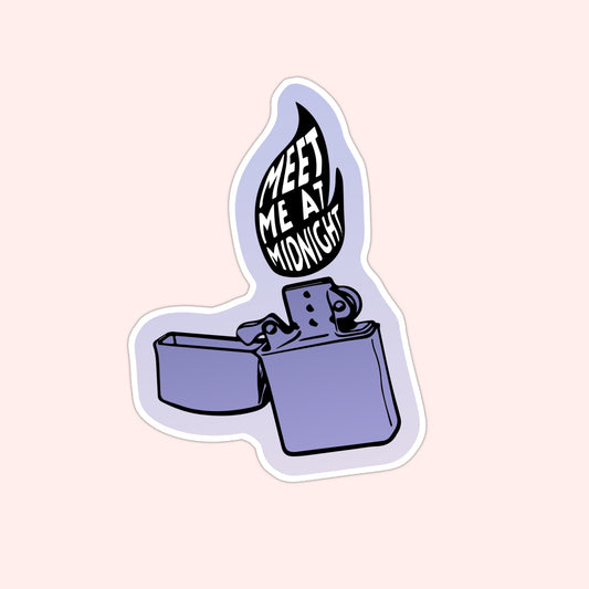 Meet Me at Midnight' Zippo Sticker: Violet Flame