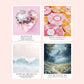 Clear laminate sticker collection featuring song-inspired art print designs for the Midnights era, including Karma, Dear Reader, You’re On Your Own, Kid, Would’ve Could’ve Should’ve, Bejeweled, High Infidelity, Snow On The Beach, and You’re Losing Me.