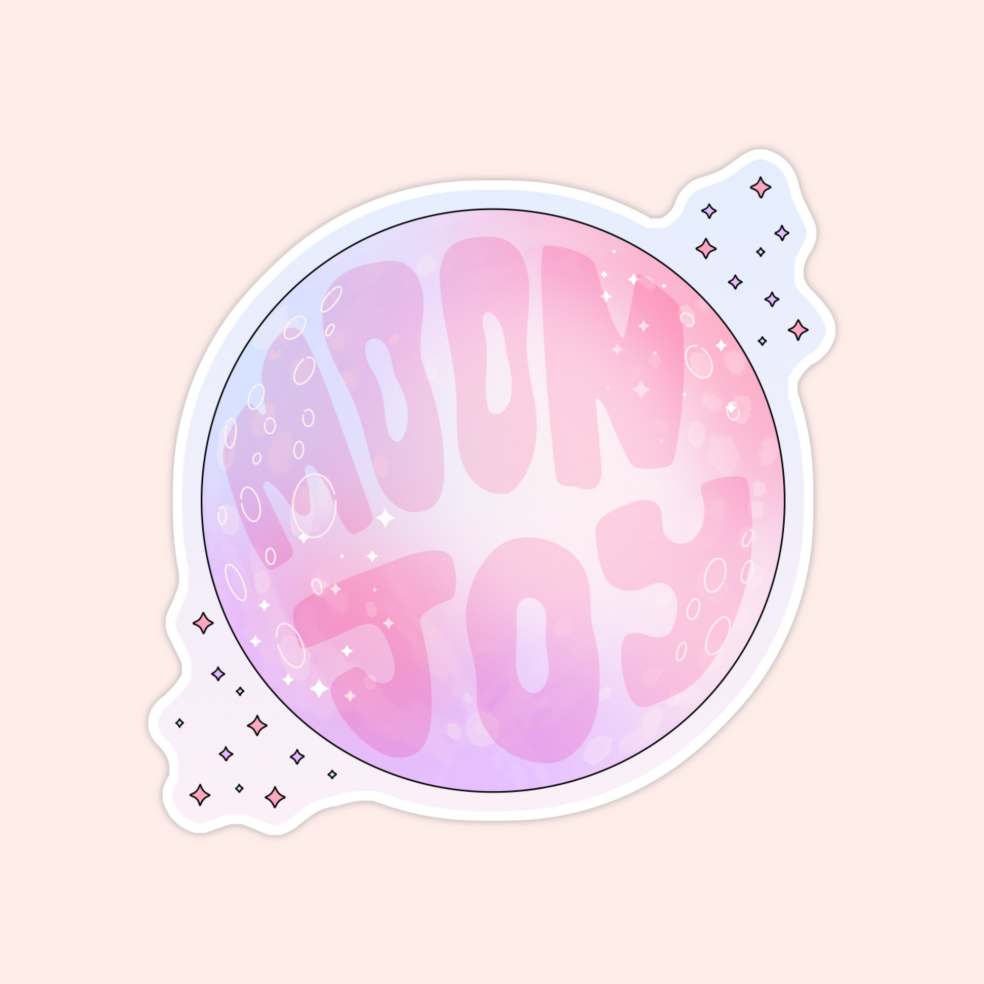 moon joy sticker pastel pink purple celestial aesthetic