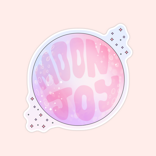 moon joy sticker pastel pink purple celestial aesthetic