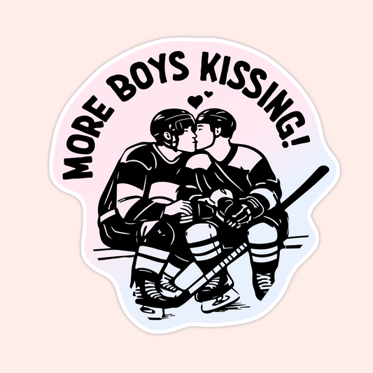 boys kissing hockey sticker romance lgbt cute