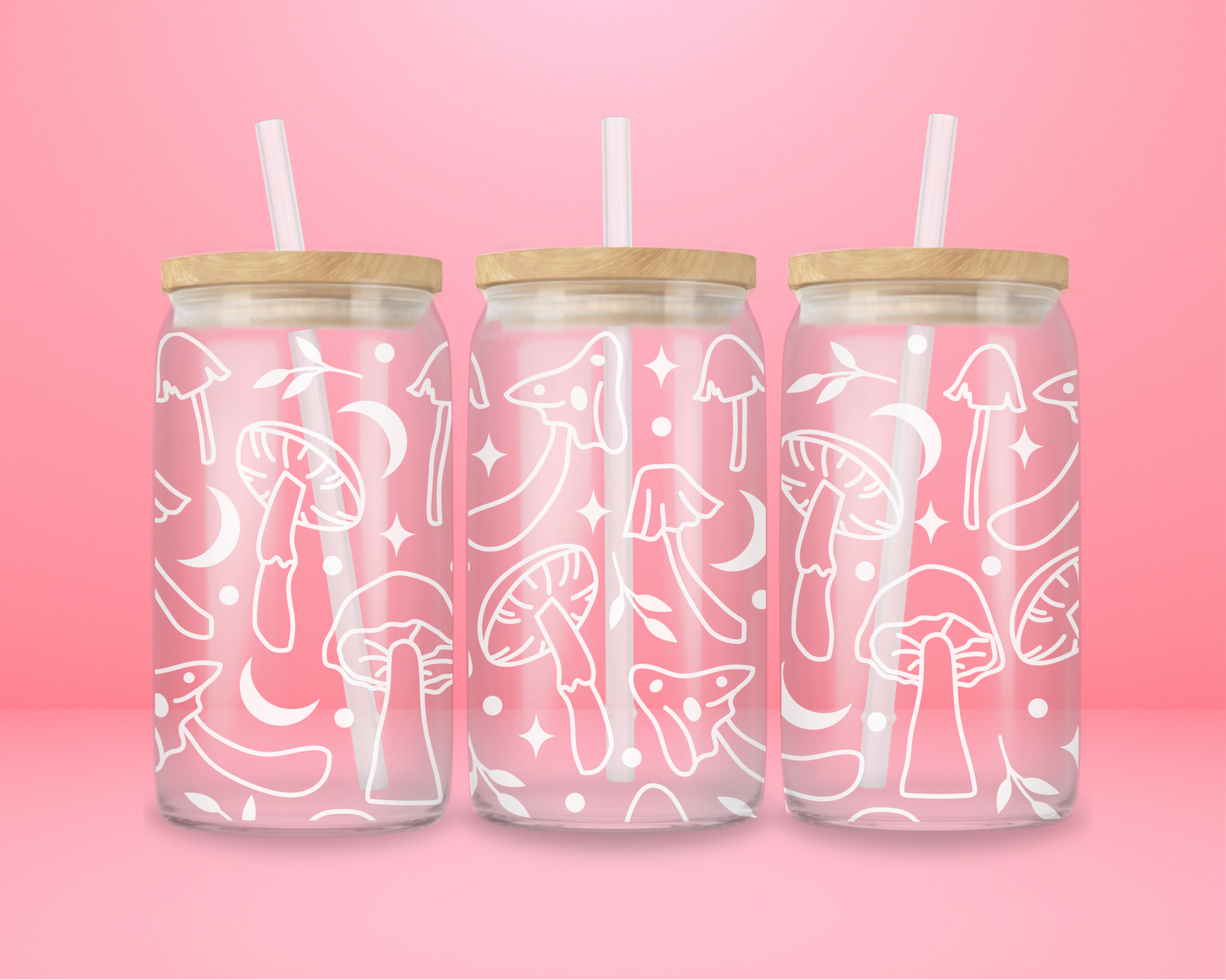 Lunar Mushroom Glass Tumbler 🌙✨