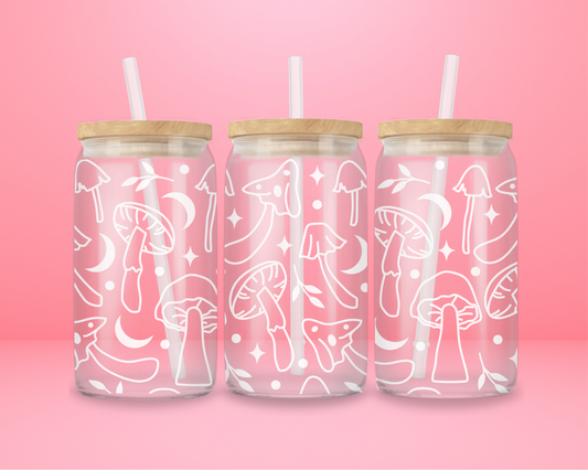 Lunar Mushroom Glass Tumbler 🌙✨