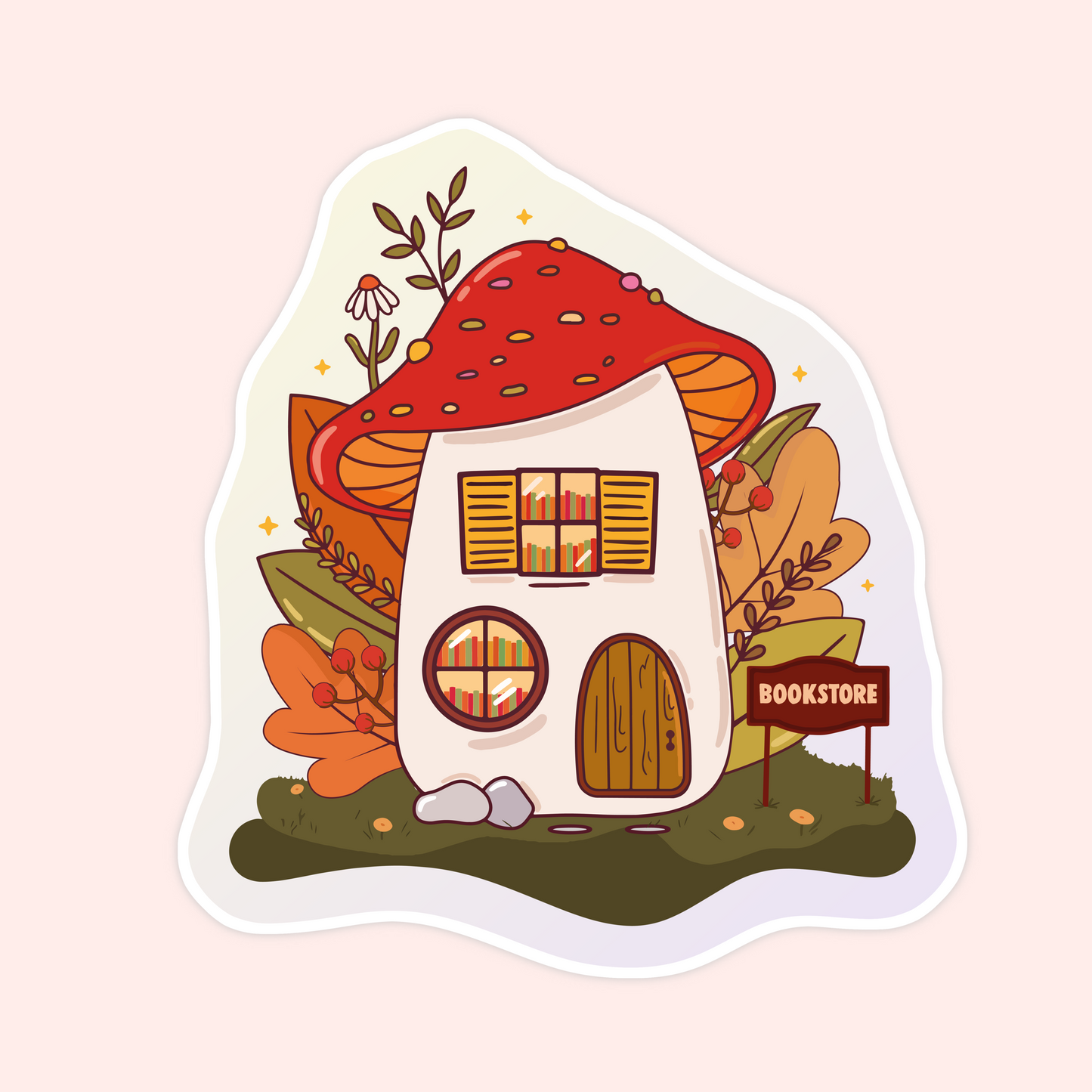 Mushroom Library Sticker