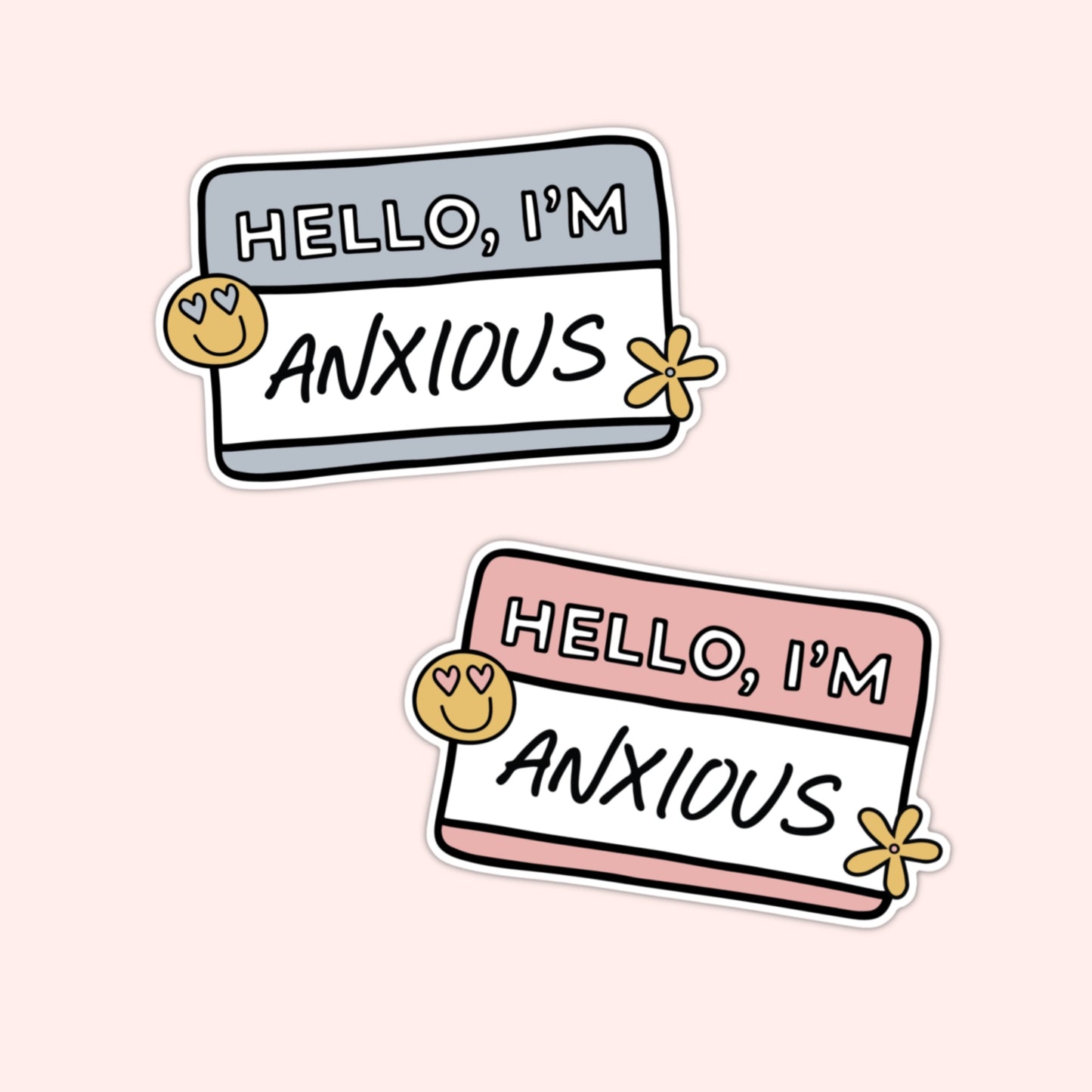 Anxious & Delusional Name Tag Sticker
