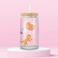Orange Kitty Bow Glass Tumbler 🐱🎀