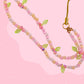 Pink Cherry Beaded Phone Wristlet