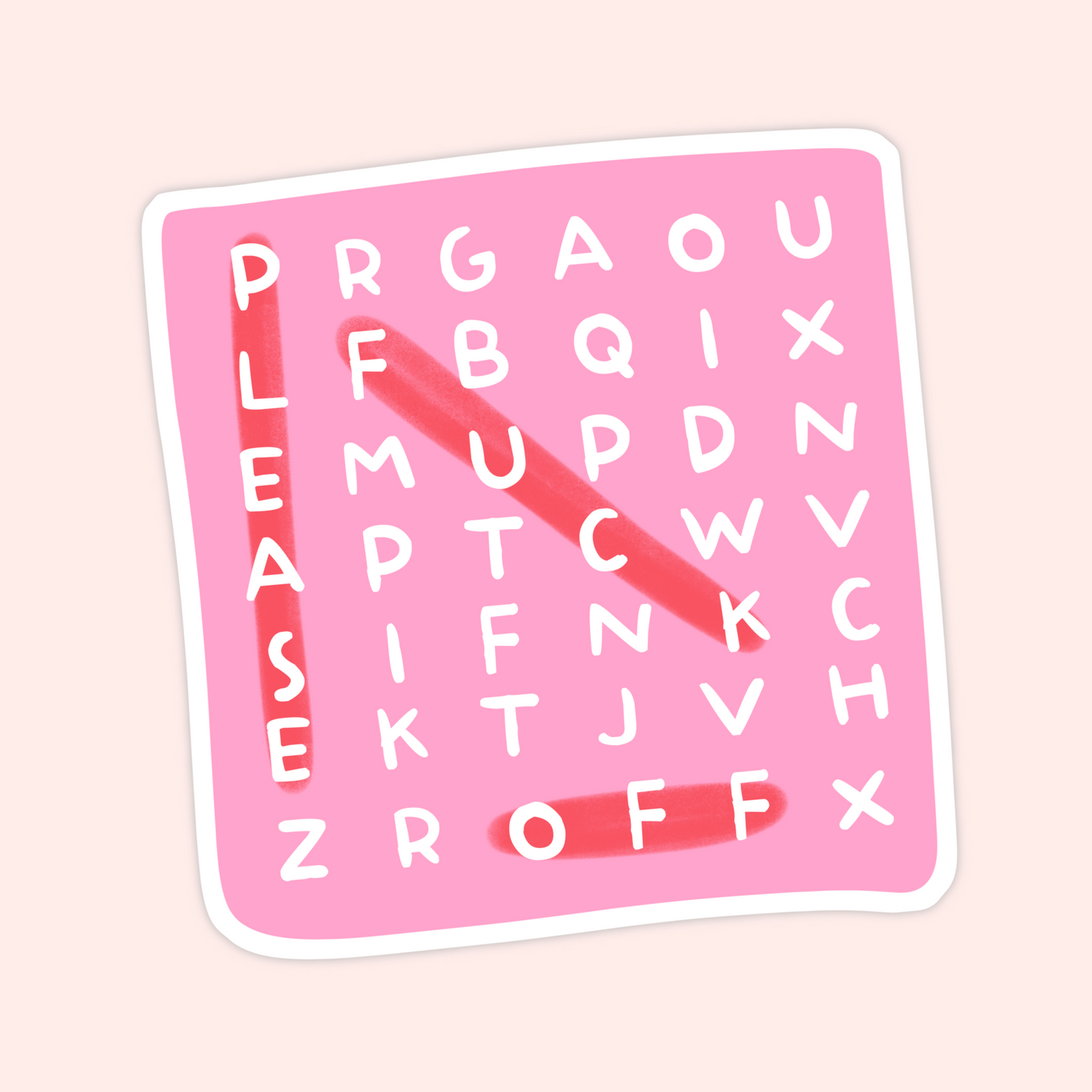 please word search brain empty funny sticker