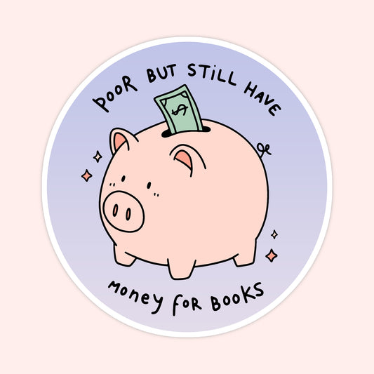 Budget Bookworm Piggy Bank Sticker
