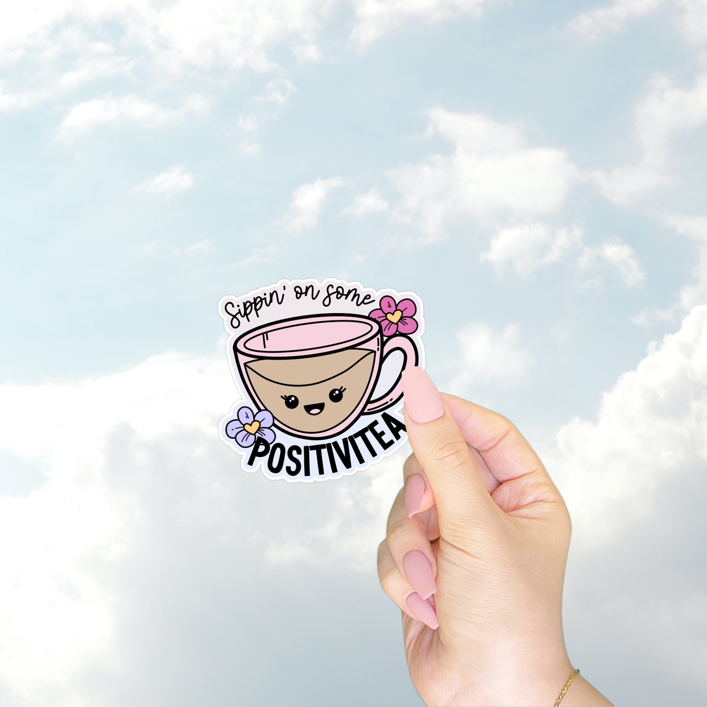 Good Vibes Tea Cup Sticker