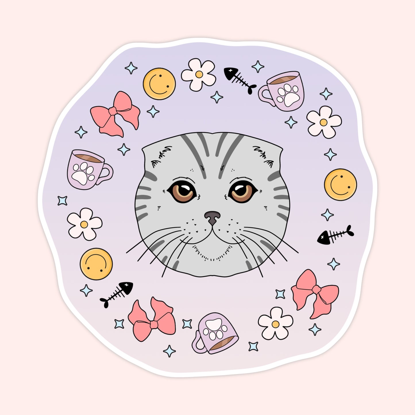 Scottish Fold & Fluffy Cat Stickers