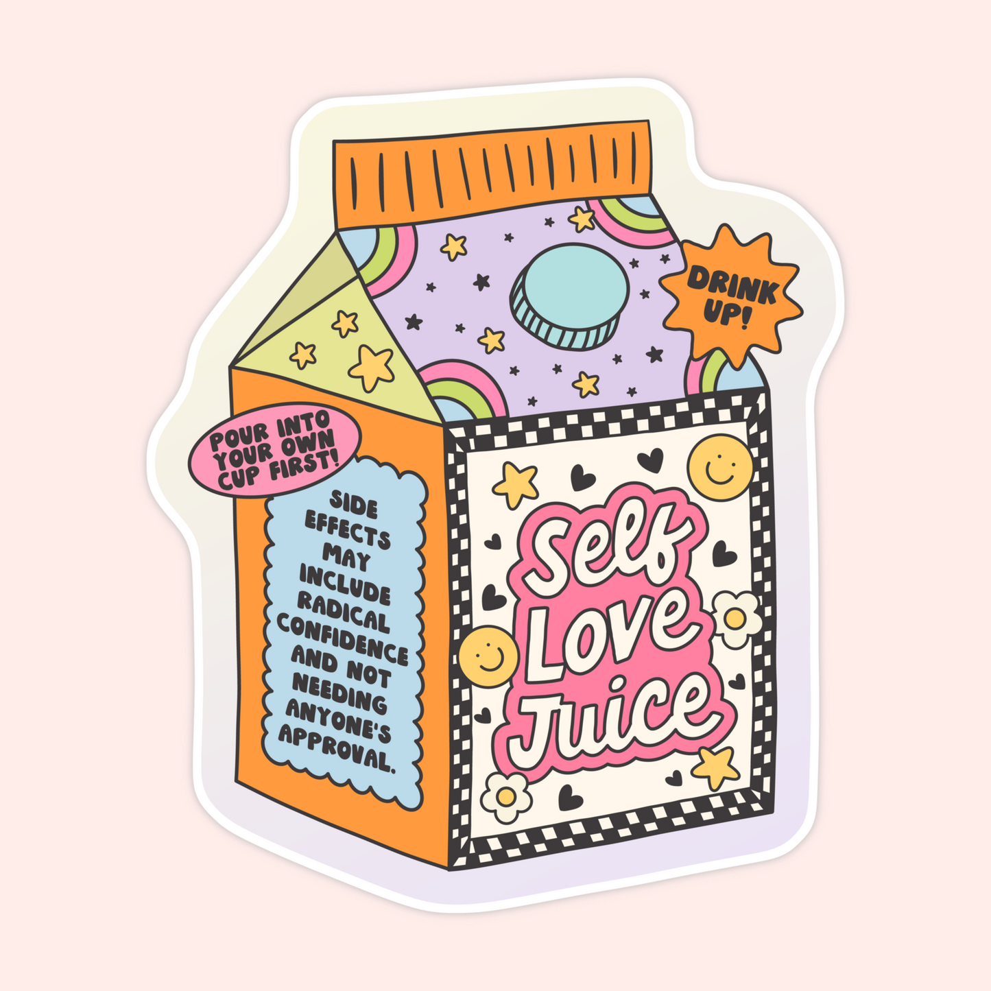 Self Love Juice Box Sticker