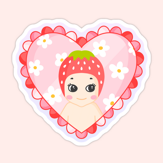 Strawberry Cutie Heart Sticker