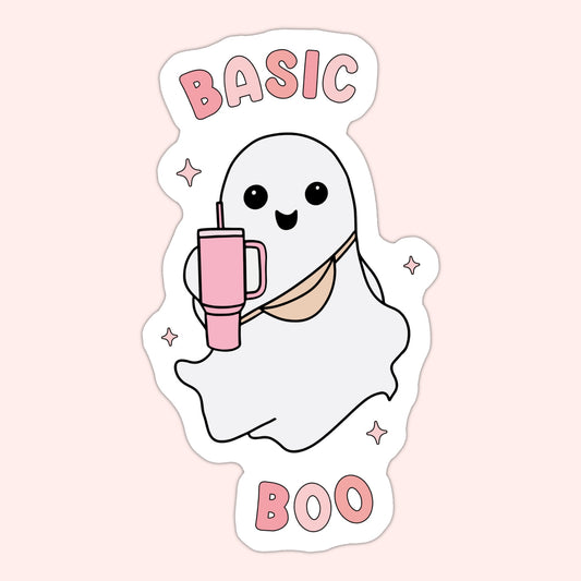 Basic Boo Ghost Stanley Cup Sticker