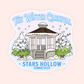 A charming vinyl sticker inspired by the Stars Hollow Winter Carnival, featuring a snowy gazebo scene. Perfect for winter decor lovers and Gilmore Girls fans.