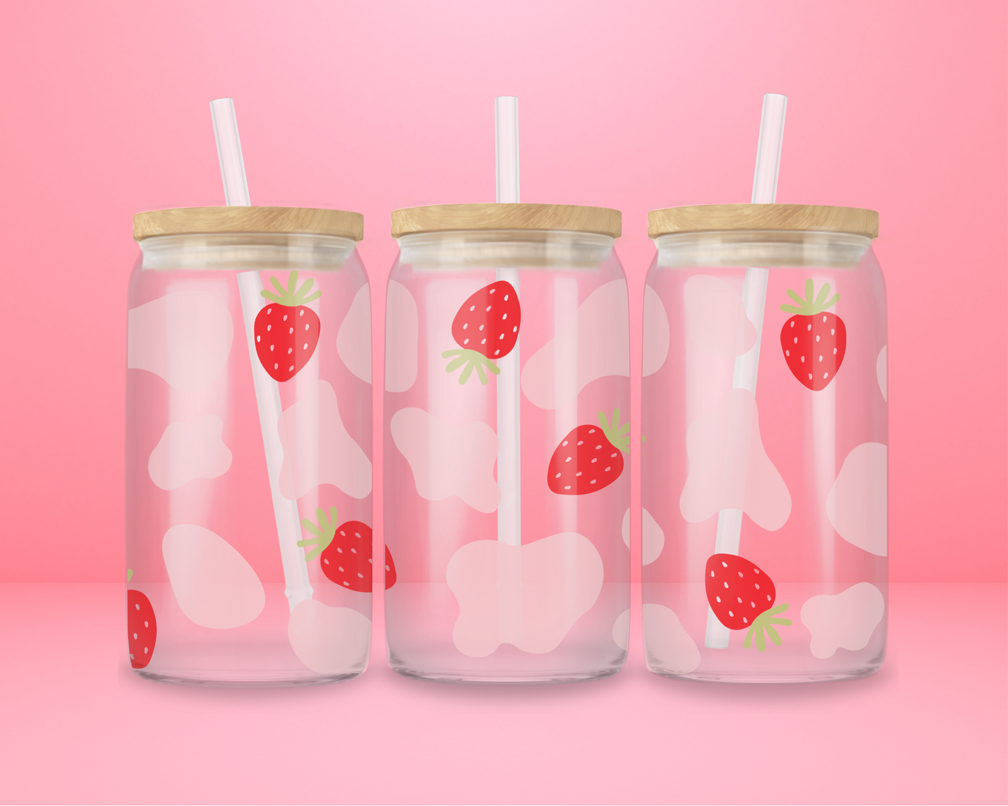 Strawberry Milk Glass Tumbler 🍓🥛