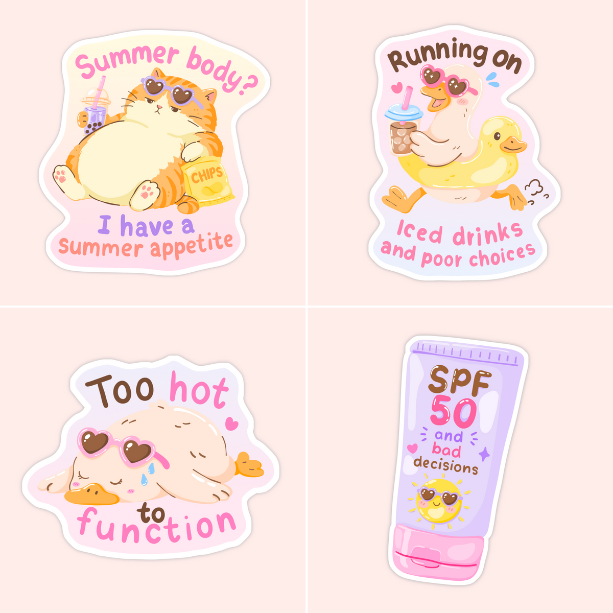 Summer Stickers ☀️🌊 Beachy, Sunny & Cute