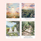 Clear laminate TTPD era song stickers featuring dreamy illustrated designs for Down Bad, Guilty As Sin?, How Did It End?, I Hate It Here, LOML, and Who’s Afraid Of Little Old Me?