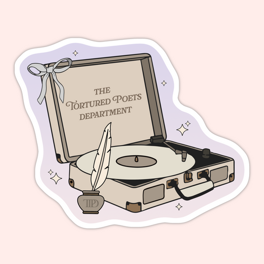 Tortured Poets Record Player Sticker