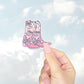 Pink Butterfly Boots Sticker