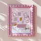 Cute doodle-style illustration with books, headphones, glasses, a candle, and the text “The Life of a Bookgirl.”