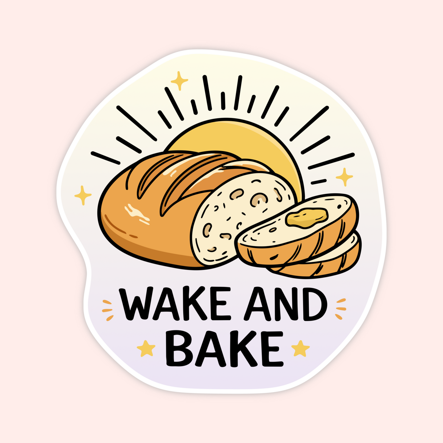 wake and bake bread sticker bakery aesthetic cozy