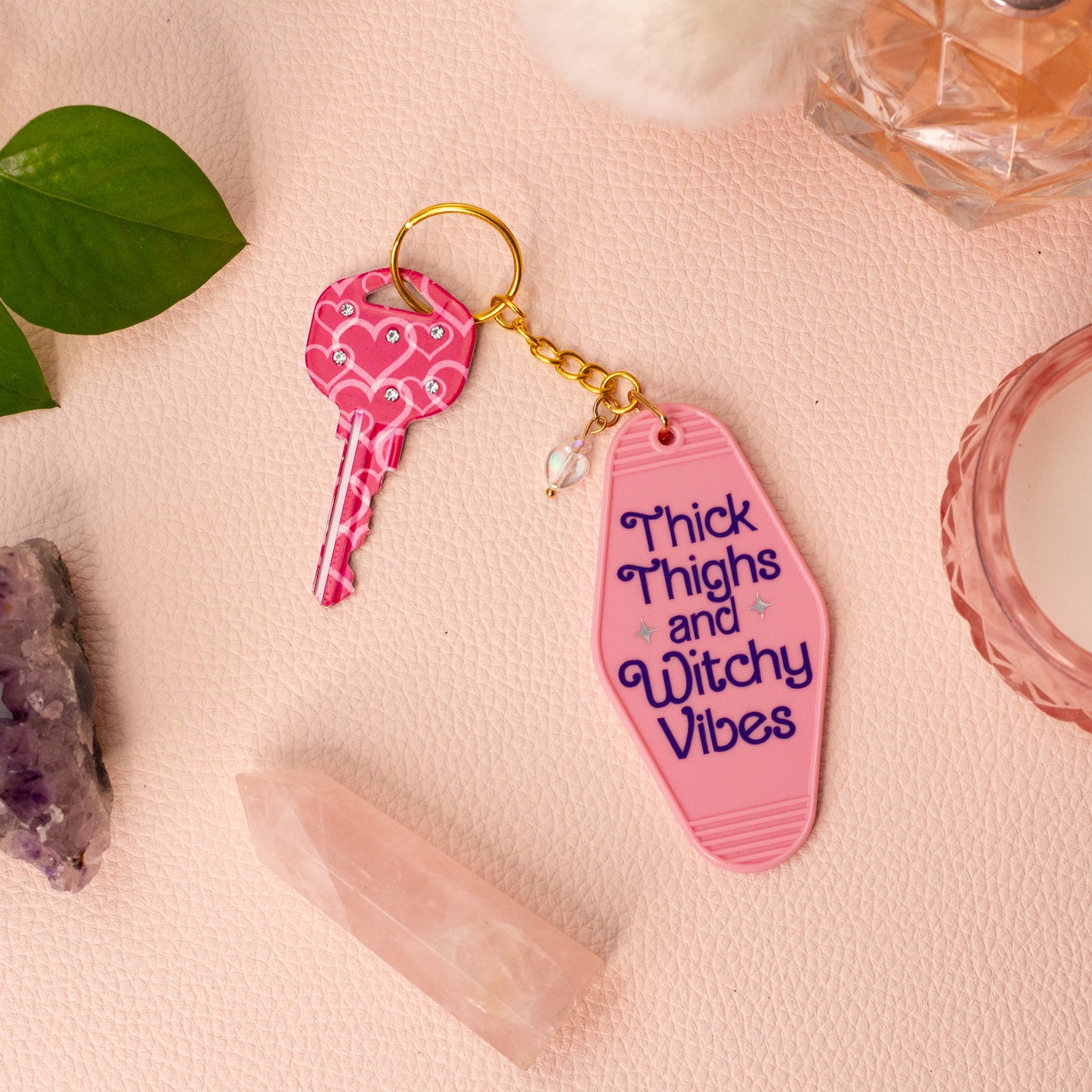 🐍 'Thick Thighs' Witchy Vibes Keychain with Holographic Snake
