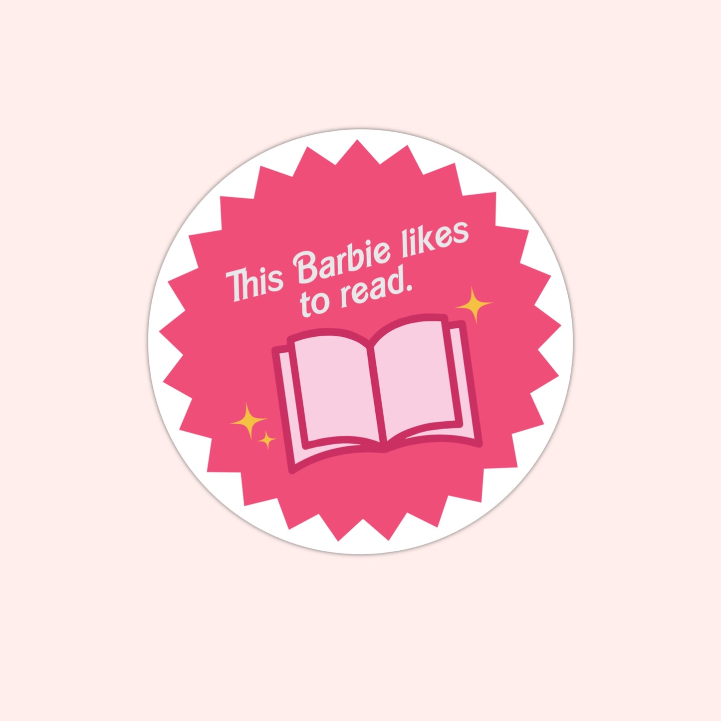 Reading Barbie Badge Sticker