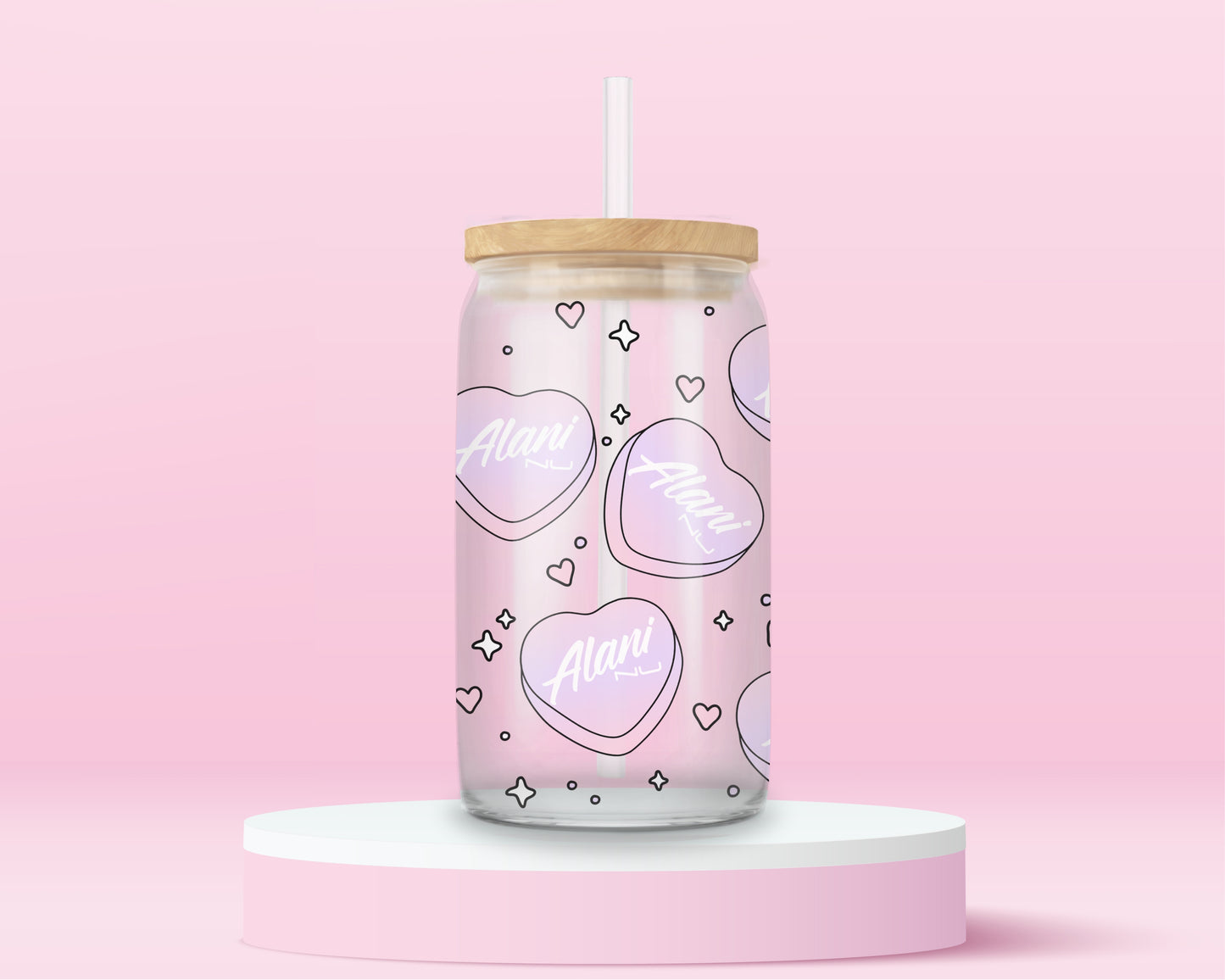 Alani Sweetheart Glass Tumbler💗⭐