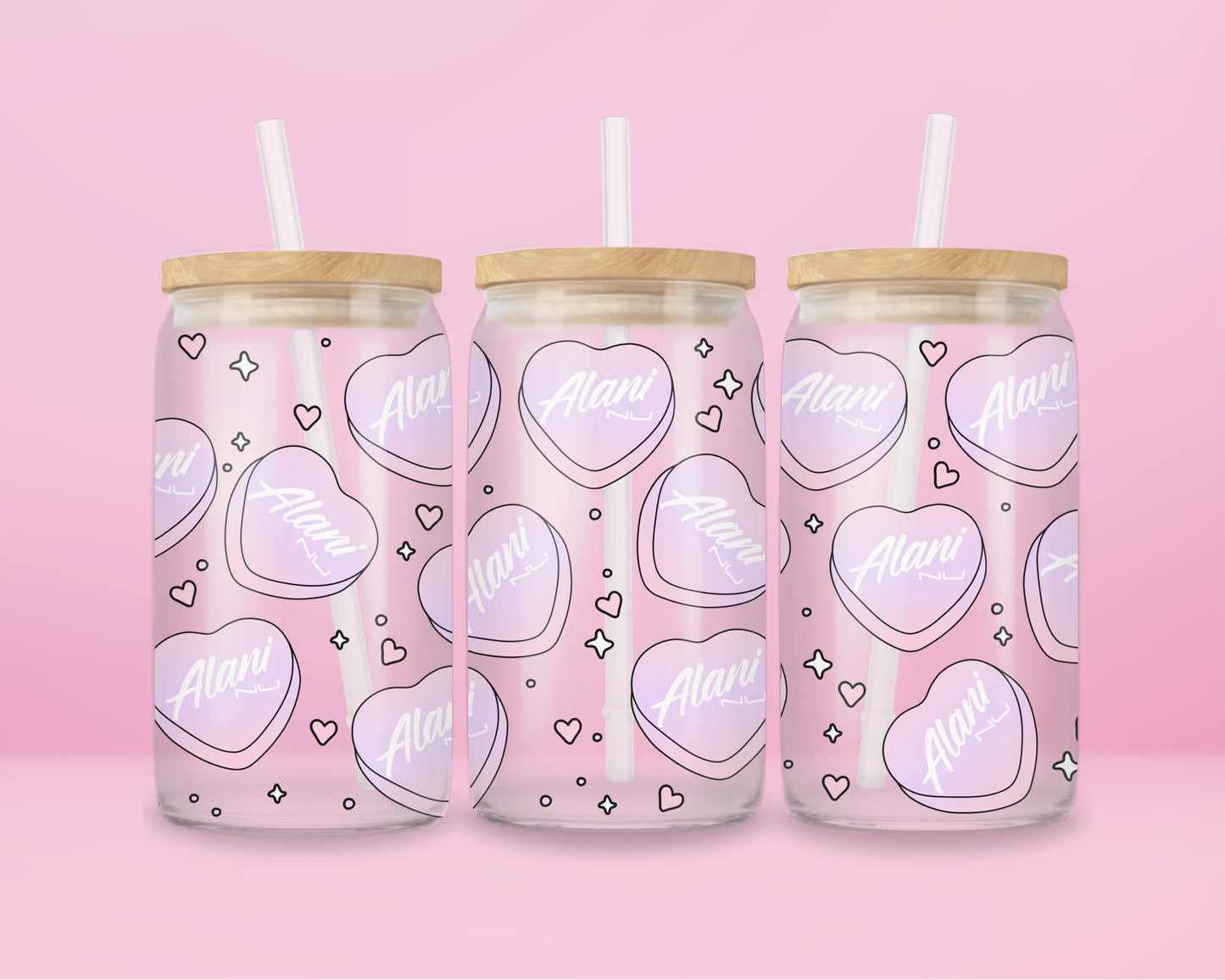 Alani Sweetheart Glass Tumbler💗⭐