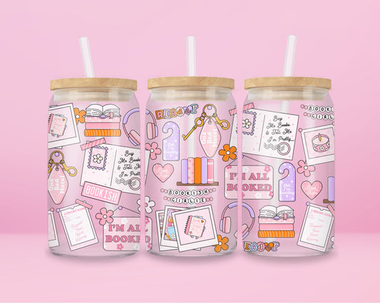 Bookish Girlie Glass Tumbler 💕📖