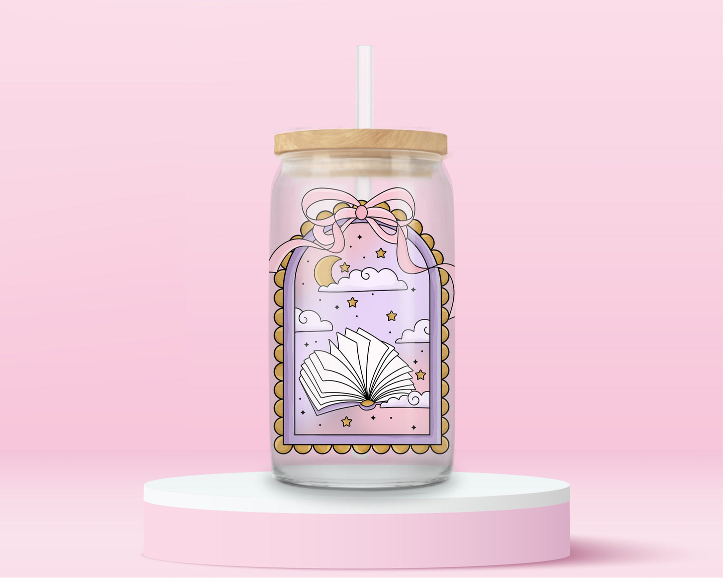 Book Magic Glass Tumbler 🌙📖