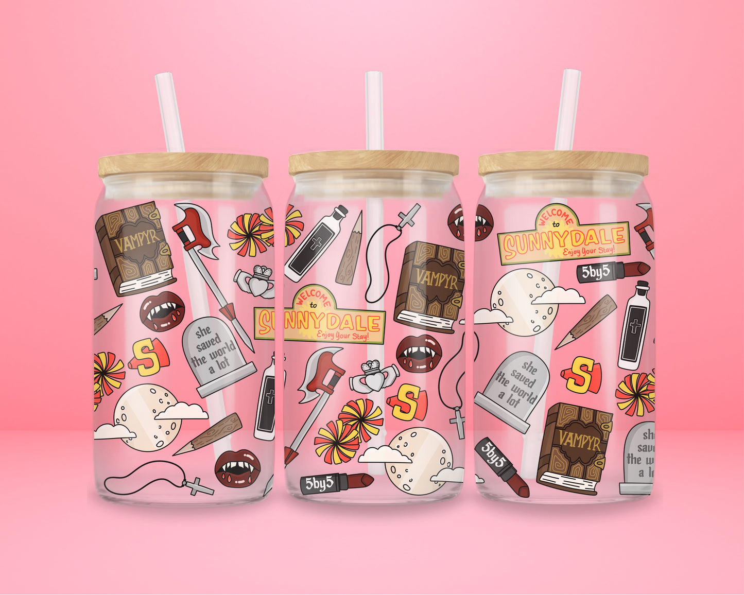 Sunnydale Slayer Glass Tumbler 🌙🔮