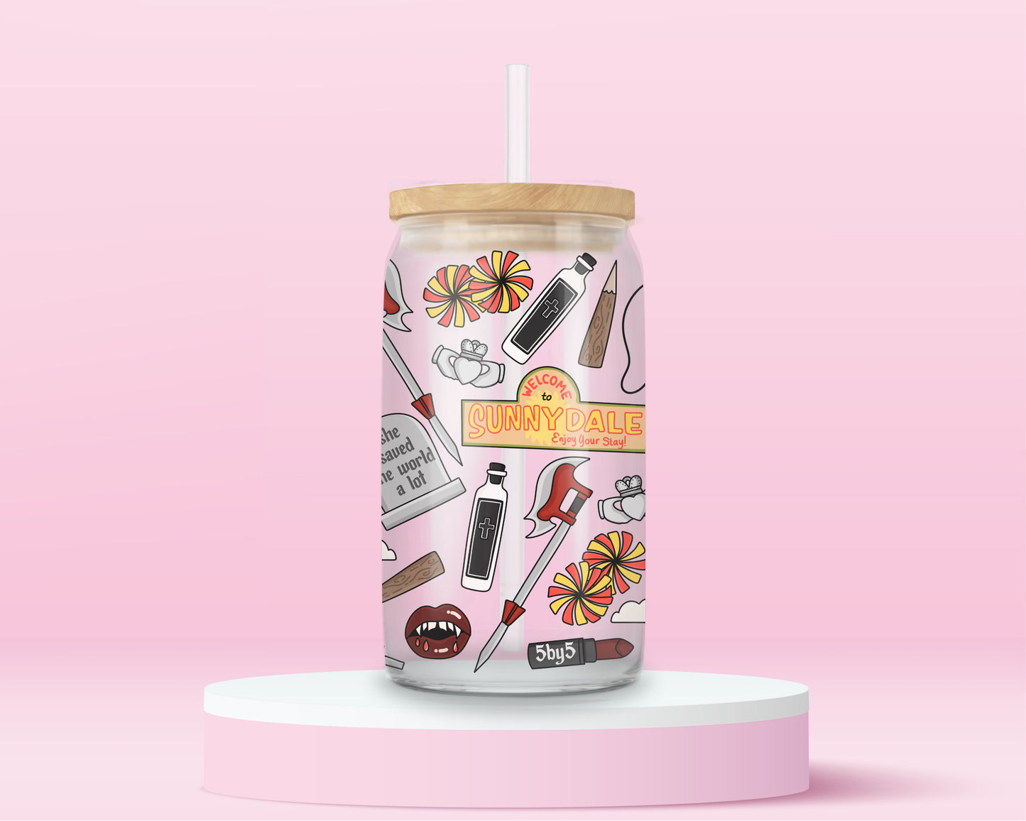 Sunnydale Slayer Glass Tumbler 🌙🔮