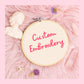 🌸 Custom Embroidered Hoop – Personalized Design 🌸