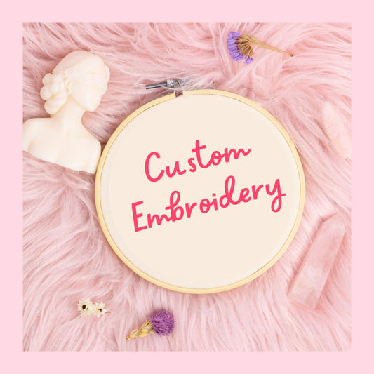 🌸 Custom Embroidered Hoop – Personalized Design 🌸