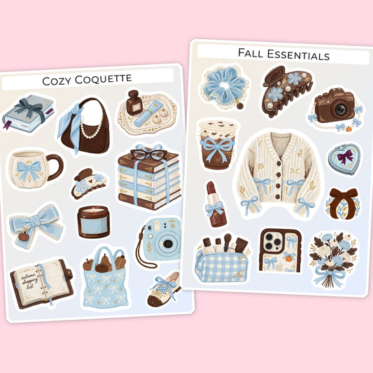 Cozy Coquette Sticker Sheets ☕🎀