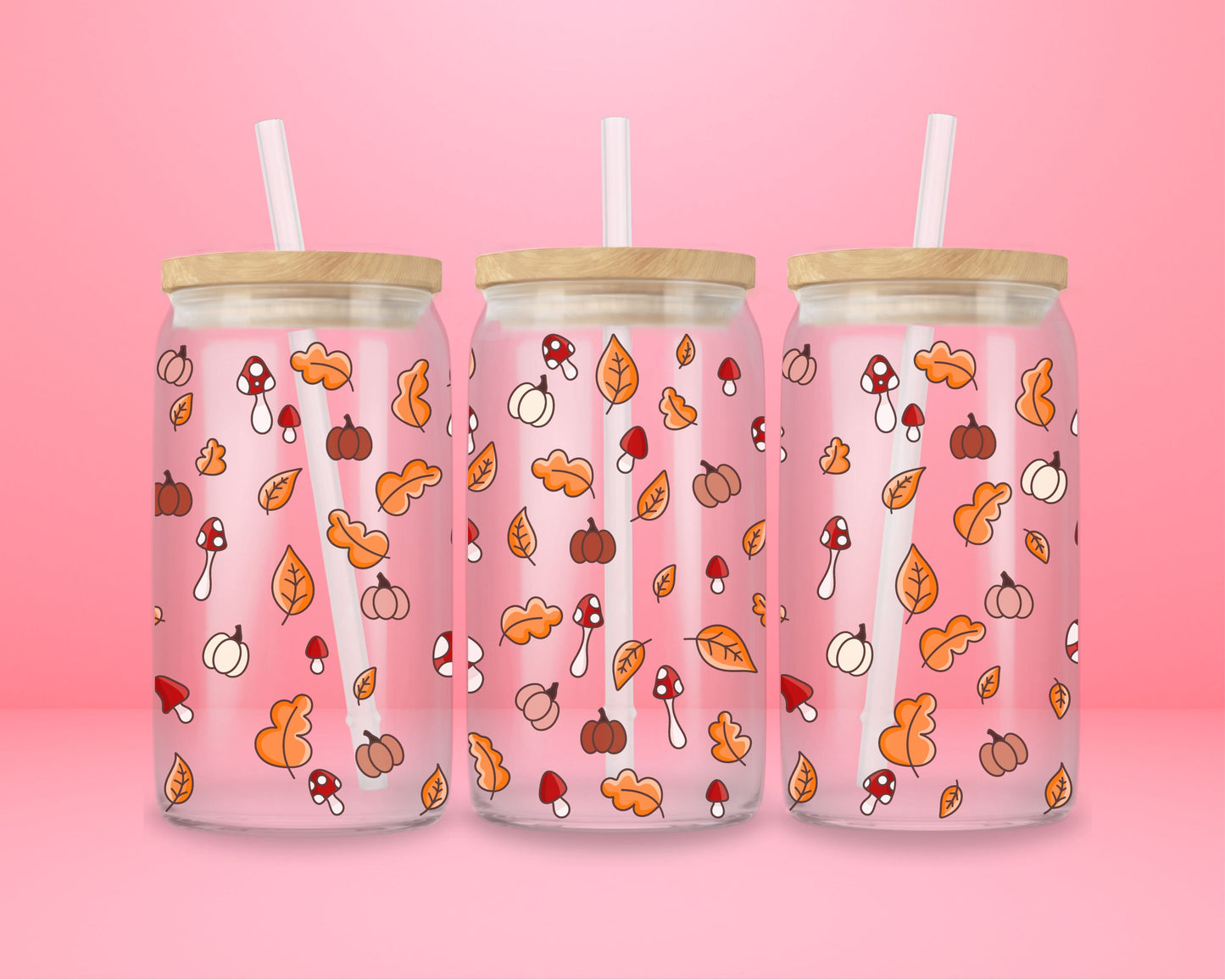 Fall Mini Glass Tumbler 🍄🍂