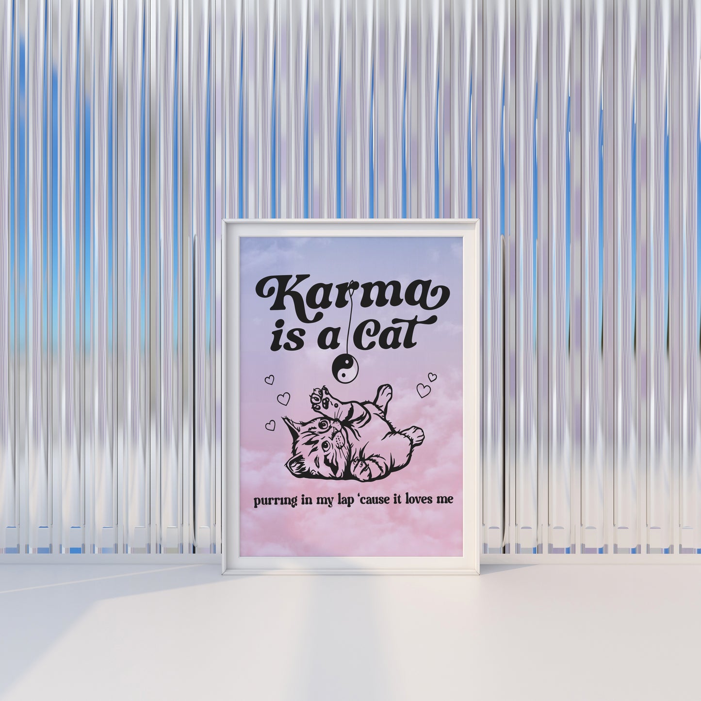 Karma Kitten: Holographic Art Print with Taylor Swift Vibes 🌈✨