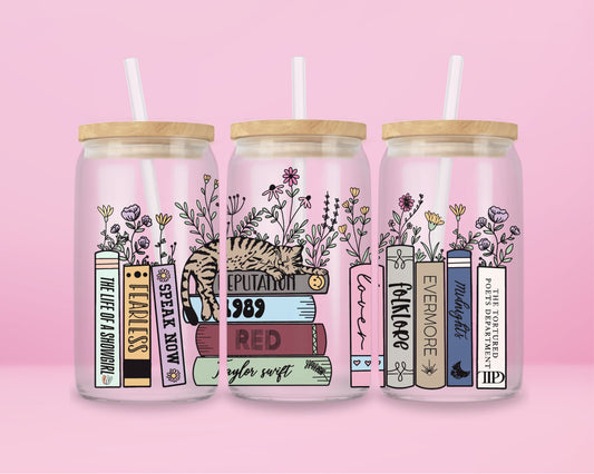 Swiftie Dreams & Cat Naps Tumbler 🐾📚