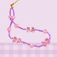 Pink Bow Beaded Phone Wristlet