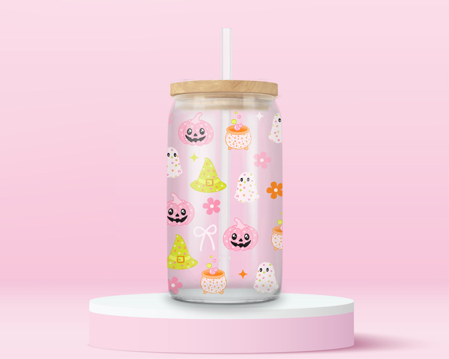 Pink Halloween Tumbler 🎃👻