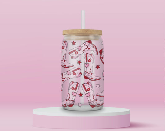 Sabrina’s Pink Boots Glass Tumbler 🌸✨